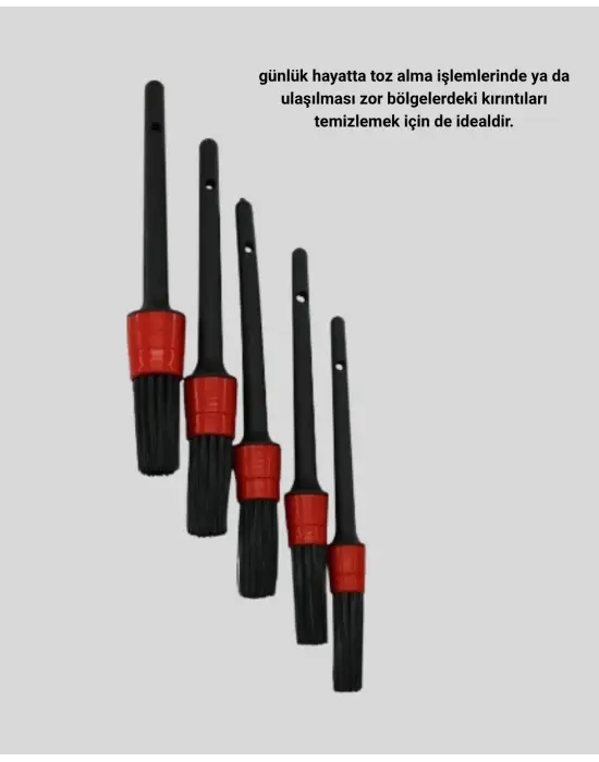 5 Parça Detay Temizlik Fırçası Seti Jant Motor Havalandırma İç Dış Temizlik