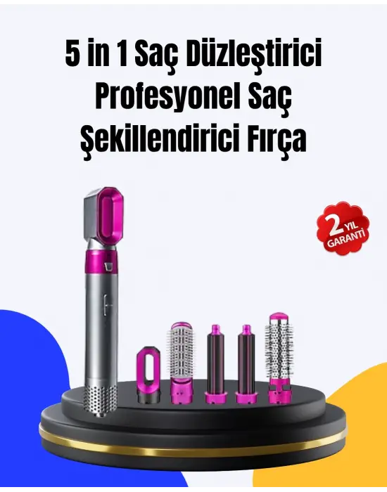 5 Parça Saç Şekillendirme Seti Düzleştirme Dalga Ve Bukle Yapma