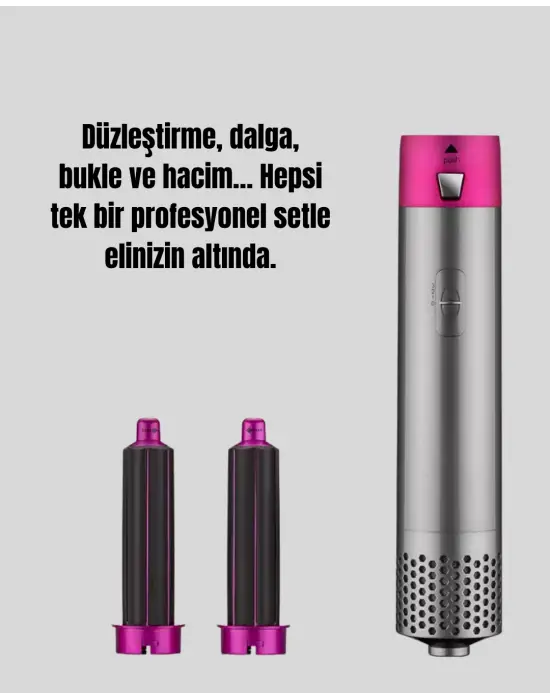 5 Parça Saç Şekillendirme Seti Düzleştirme Dalga Ve Bukle Yapma