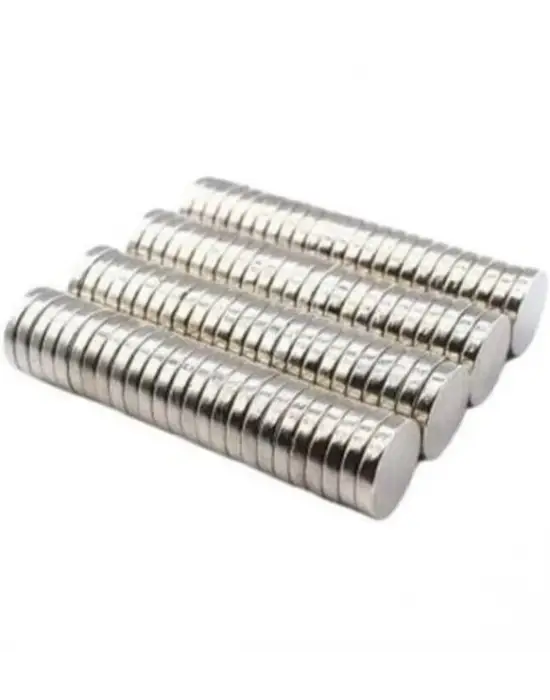 50 Adet 10x2mm Yuvarlak Neodyum Mıknatıs Güçlü Magnet Nikel Kaplamalı