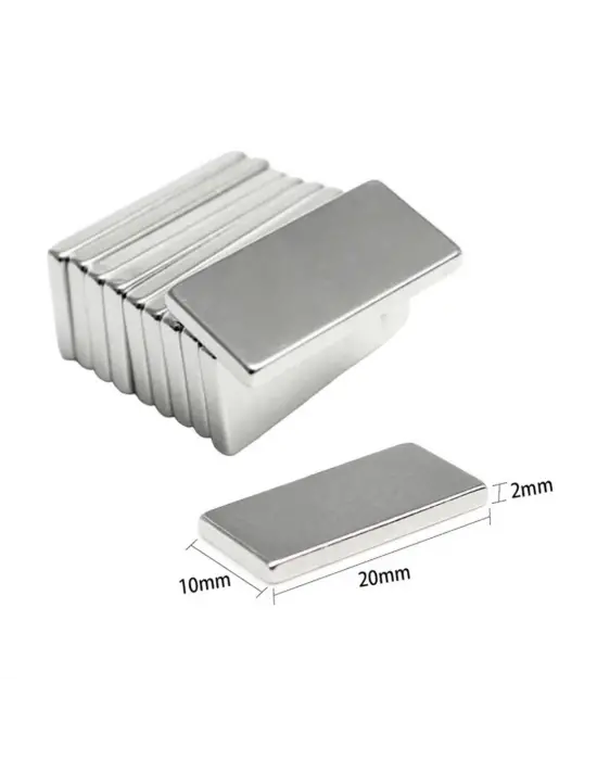 50 Adet 20x10x2 Mm Neodyum Mıknatıs Köşeli Magnet N35 Nikel Kaplama Güçlü Kaliteli Dayanıklı