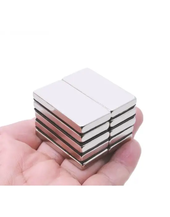 50 Adet 40x20x5mm Neodyum Magnet Güçlü N35 Mıknatıs Köşeli Nikel Kaplama