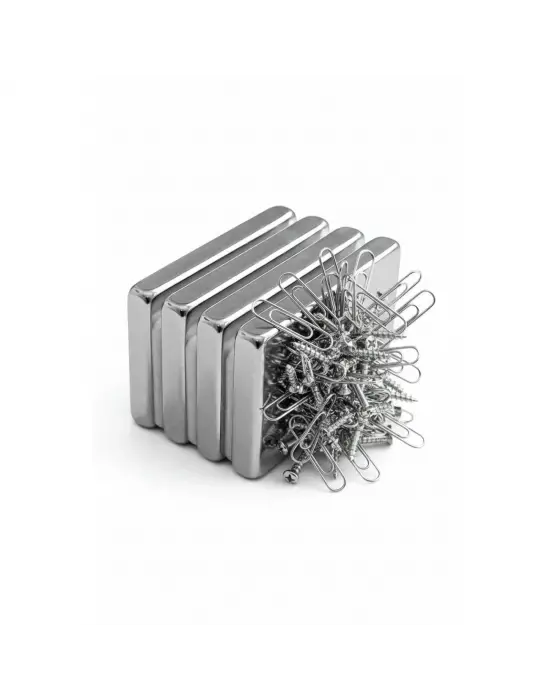 50 Adet 40x20x5mm Neodyum Magnet Güçlü N35 Mıknatıs Köşeli Nikel Kaplama