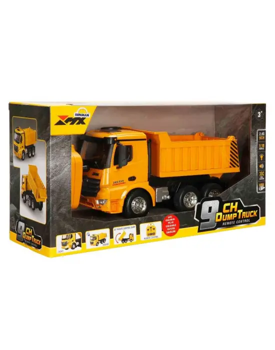 5083 SUN-RST-RC İŞ MAKİNESİ 1 18 DAMPERLİ KAMYON FF IŞIKLI 9CH 3 7V USB 2 4GHZ