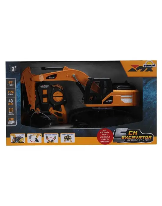 5085 SUN-RST-RC İŞ MAKİNESİ 1 18 EKSKAVATÖR FF IŞIK 5CH 3 7V USB 40 MHHZ