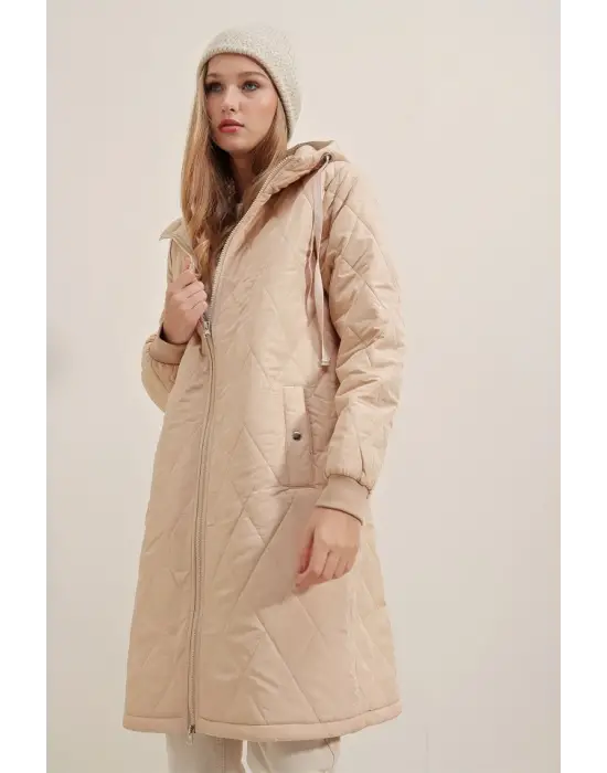 5130 Salaş Şişme Mont - Vizon