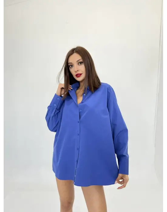 Omarı Şık Mor Gömlek - Kadın