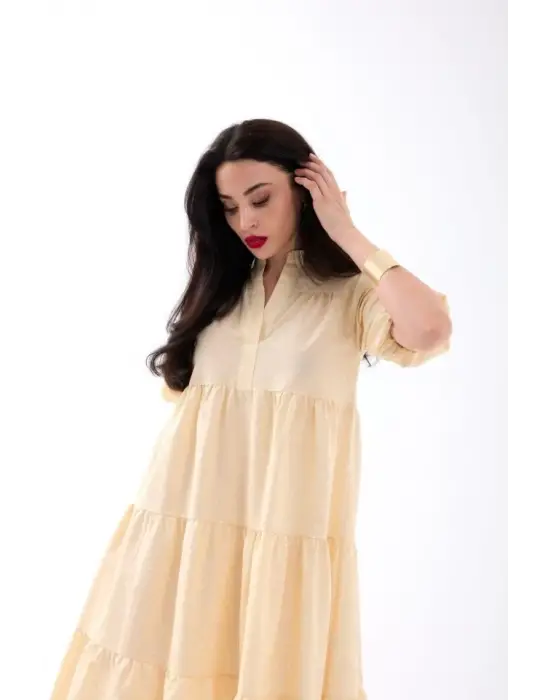 Omarı Siyah Dantel Detaylı Elbise