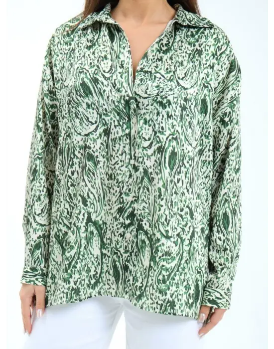 Omarı Siyah Slim Fit Erkek Gömlek