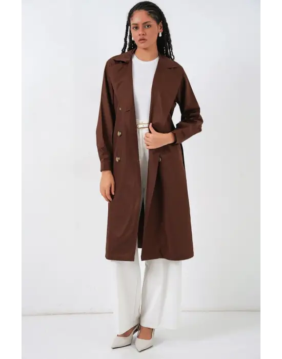 Zarif Kruvaze Yaka Trençkot