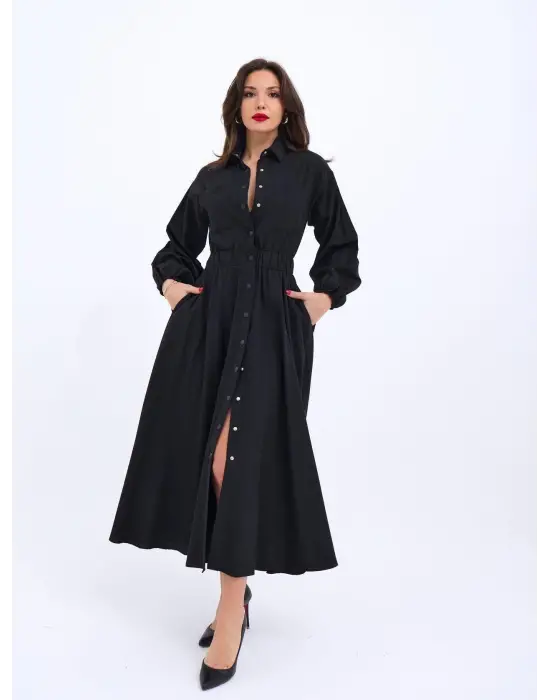 Omarı Dantelli Siyah Elbise Modası Çarpıcı Etek Ucu Detaylarıyla