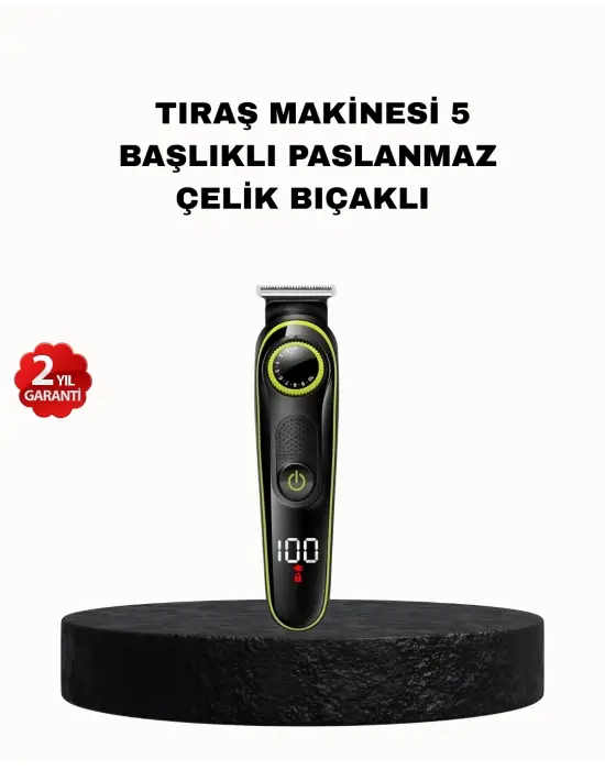 5’i 1 Arada Erkek Bakım Seti Şarjlı Suya Dayanıklı Çok Fonksiyonlu