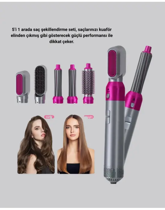 5’i 1 Arada Saç Şekillendirme Makinesi Hızlı Kuruma Ve Kuaför Kalitesinde Sonuç