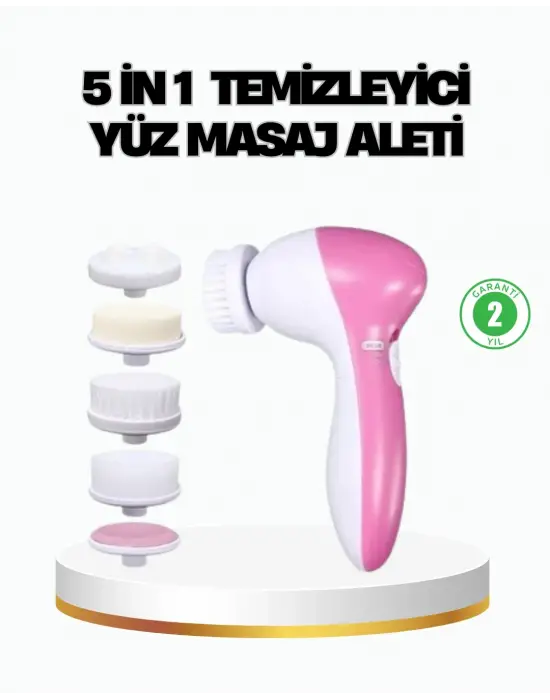 5’i 1 Arada Yüz Temizleme Cihazı – Masaj, Fırça, Peeling Ve Krem Uygulama Atlı