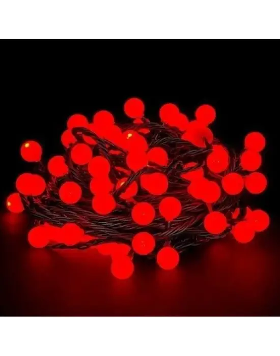 5m 28 Led Kırmızı Işık Siyah Kablo Fişli