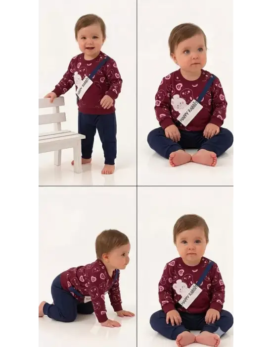 6/24 Ay Baskılı Penye Bebek Takımı