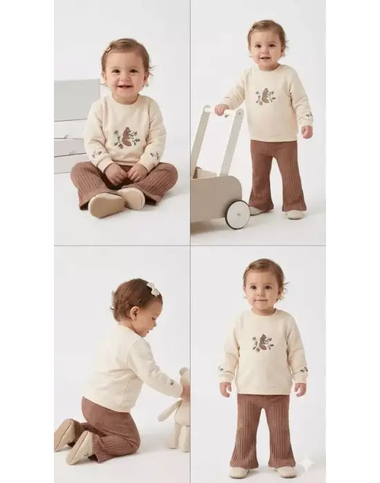 6/24 Ay İspanyol Paça Penye Bebek Takımı