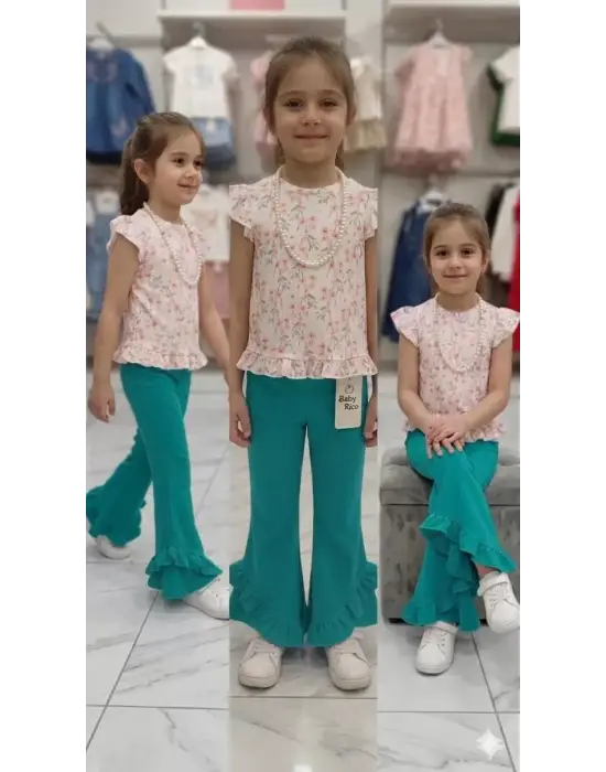 6-7-8 Yaş Kolyeli Full Likra Çocuk Takımı