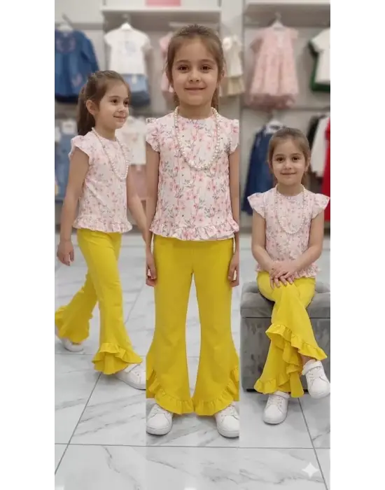 6-7-8 Yaş Kolyeli Full Likra Çocuk Takımı