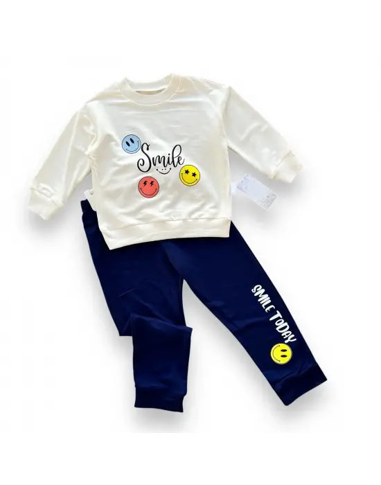 Modern Emoji Baskılı Pamuk Bebek Takımı