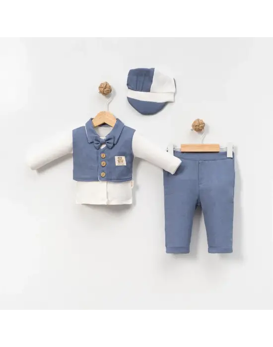 Çarpıcı Kasketli Uzun Kollu 3lü Erkek Takımı