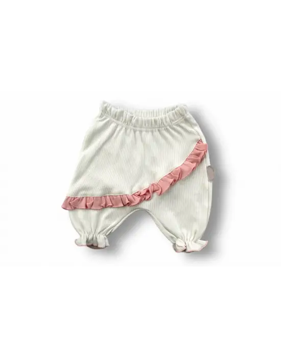 Göz Alıcı Çiçek Nakışlı Kısa Kollu Bebek Takımı