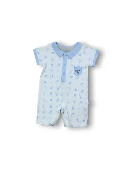 Modern Galaksi Baskılı Çıtçıtlı Bebek Tulumu