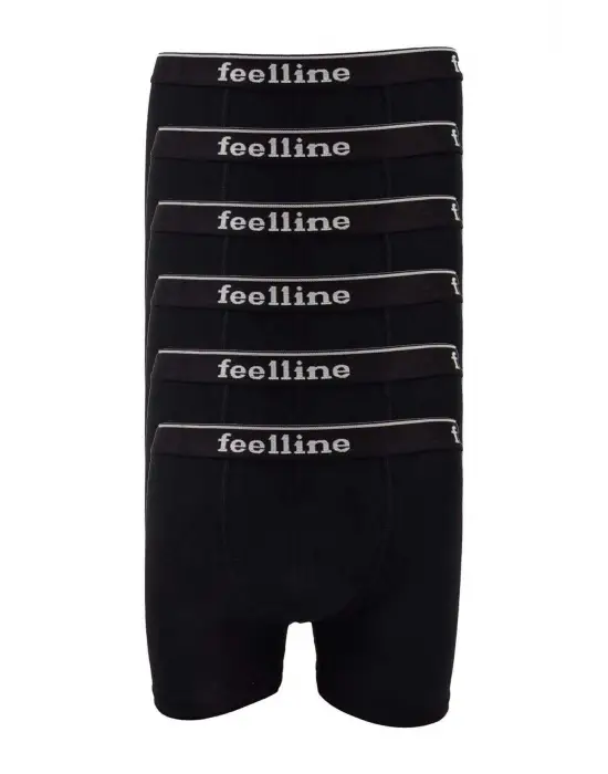 Omarı Doğal Pamuklu Likralı Siyah Erkek Boxer