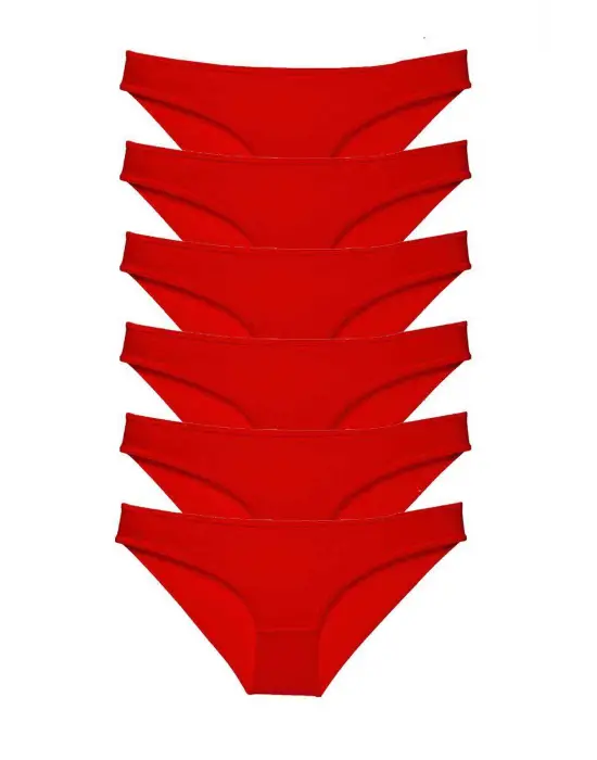 Modern Likralı Kadın Slip Külot Kırmızı Set