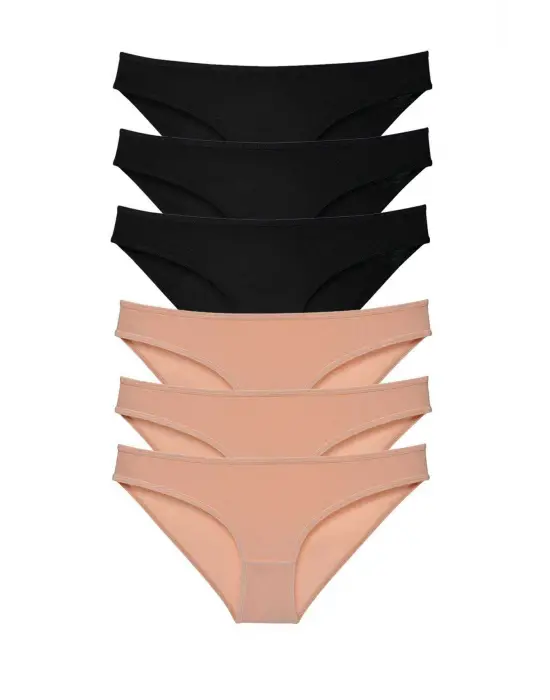 Eko Set Likralı Kadın Siyah Ten Slip