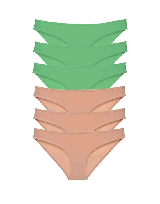 Modern Likralı Kadın Slip Külot Yeşil Ten
