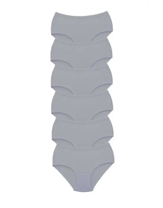 6 Adet Tutku Kadın Yüksek Bel   Kalın Lastik Külot Gri