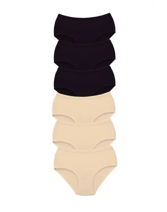 6 Adet Tutku Kadın Yüksek Bel   Kalın Lastik Külot S2