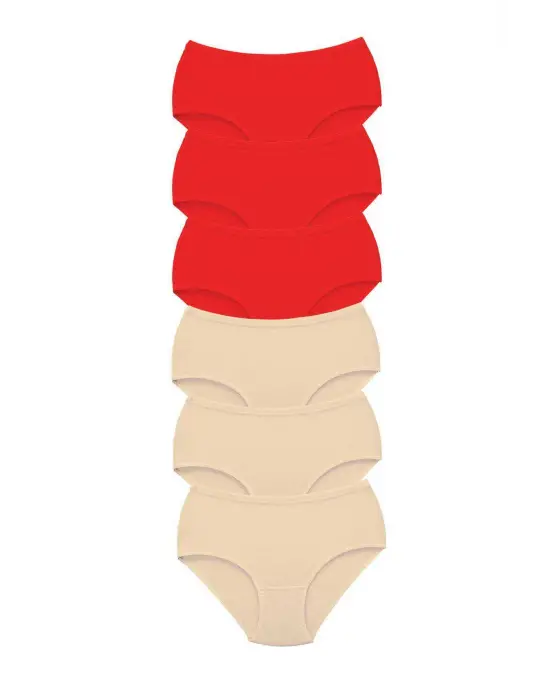 6 Adet Tutku Kadın Yüksek Bel   Kalın Lastik Külot S5