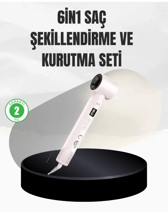 6 Başlıklı Hızlı Kurutma Ve Bukle Şekillendirme Seti