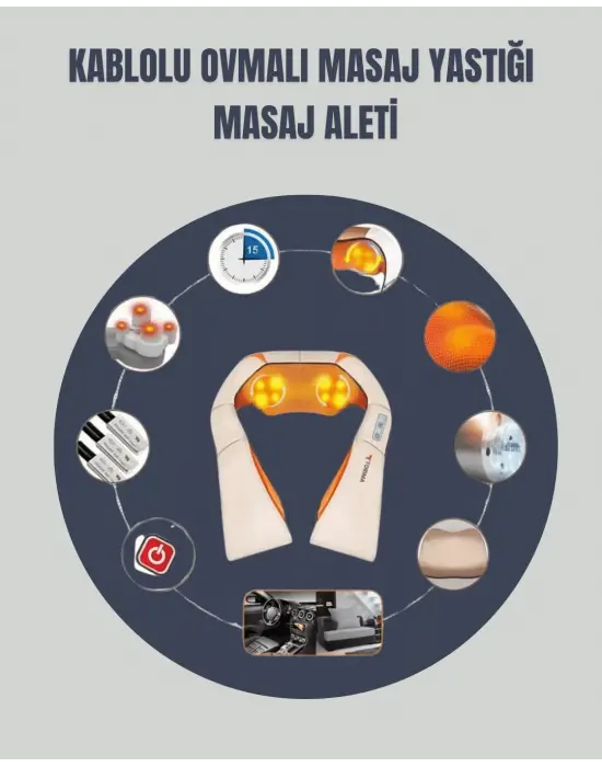 6 Başlıklı Isıtmalı Masaj Cihazı – Tüm Vücut İçin Derin Kas Masajı