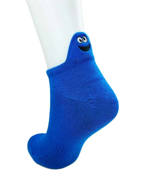 Emoji Desen Nakış Baskılı Kadın Pamuklu Bilek Çorap