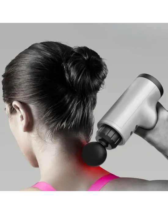 6 Farklı Seviyeli Titreşimli 4 Farklı Başlıklı Büyük Boy Masaj Tabancası