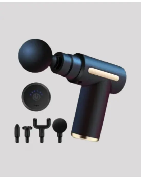 6 Kademeli Kas Masaj Tabancası 4 Başlıklı Güçlü Sessiz Sporcu Masaj Cihazı Şarjlı