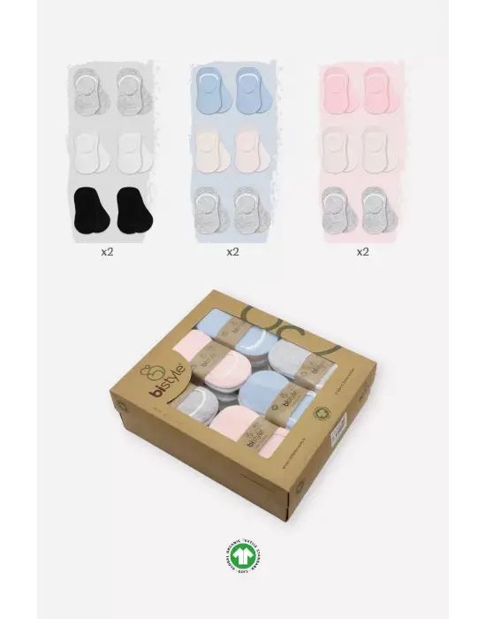 Omarı Silikonlu Babet Penye Çorap 6lü Set