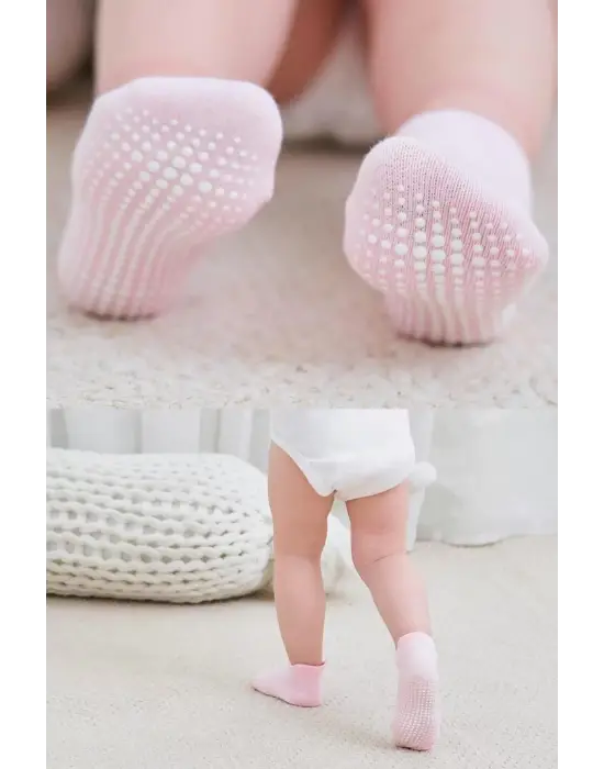 Omarı Yumuşak Penye 6lı Kaymaz Sneaker Çorap Seti