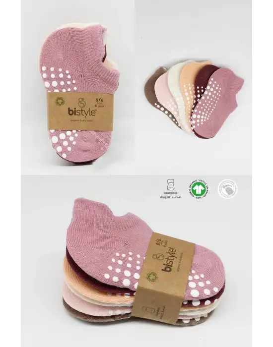 Omarı Yumuşak Penye 6lı Kaymaz Sneaker Çorap Seti