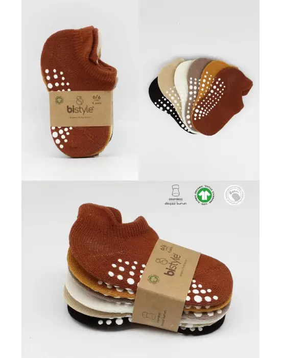 Omarı Kaymaz Penye Çorap Seti - 6lı Sneakers Çoraplar