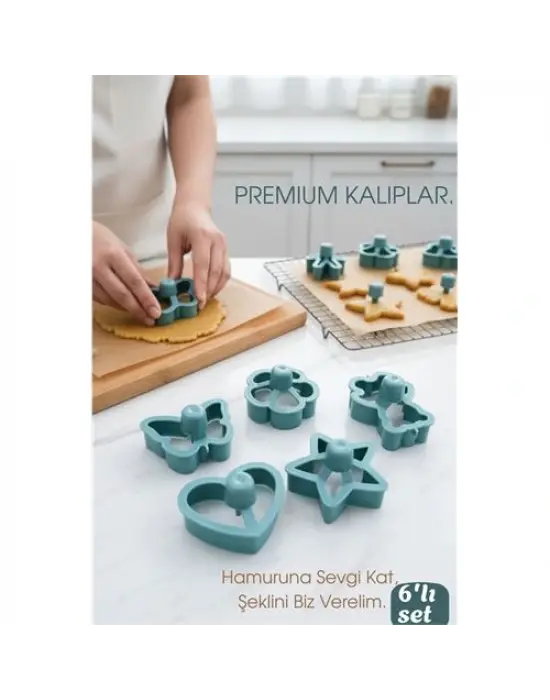 6lı Tasarım Kurabiye Kalıbı Seti