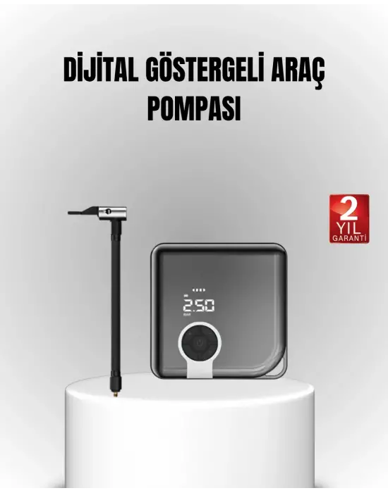 6000mah Bataryalı Type-c Şarjlı Mini Hava Kompresörü Led Işıklı