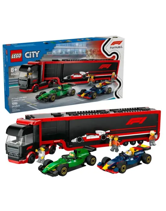 60445 Lego City F1 Tırı ve RB20 ve AMR24 1086 parça +8 yaş