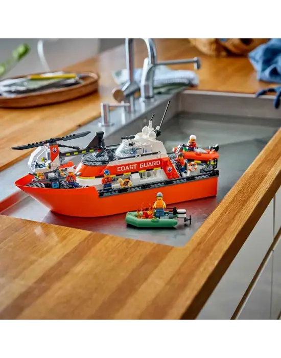 60504 Lego City Sahil Güvenlik Kurtarma Botu ve Helikopteri 742 parça +7 yaş