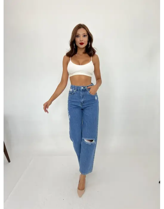 6288 KOT PANTOLON-MAVİ