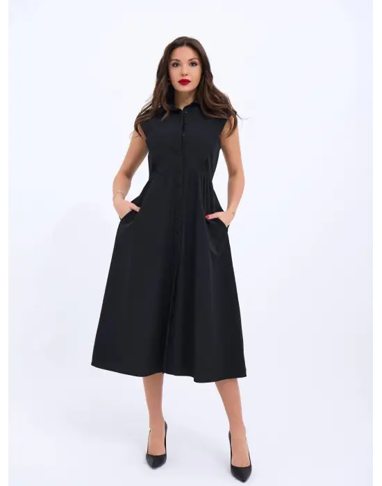 Omarı Sade Şıklıkta Siyah Elbise