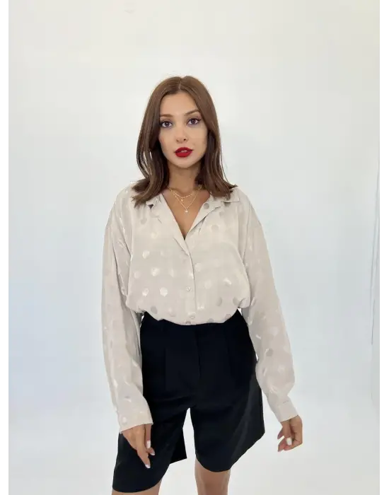 Omarı Rahat Kesimli Denim Gömlek